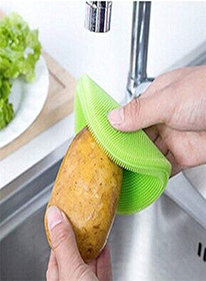 LANELLIE Cleaning Supplies Sponges Silicone Scrubber for Kitchen Non Stick Dishwashing & Baby Care Sponge Brush Household Health Tool (Multicolor, 2pcs) - Image 2